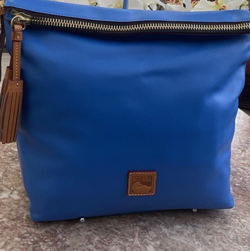 DOONEY & BOURKE Mckenzie Blue Leather Large Hobo Bag